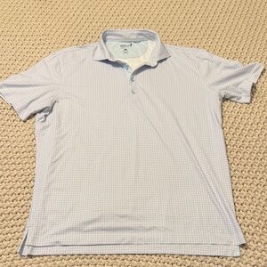 johnnie-O Light Blue Geometric Polo Shirt